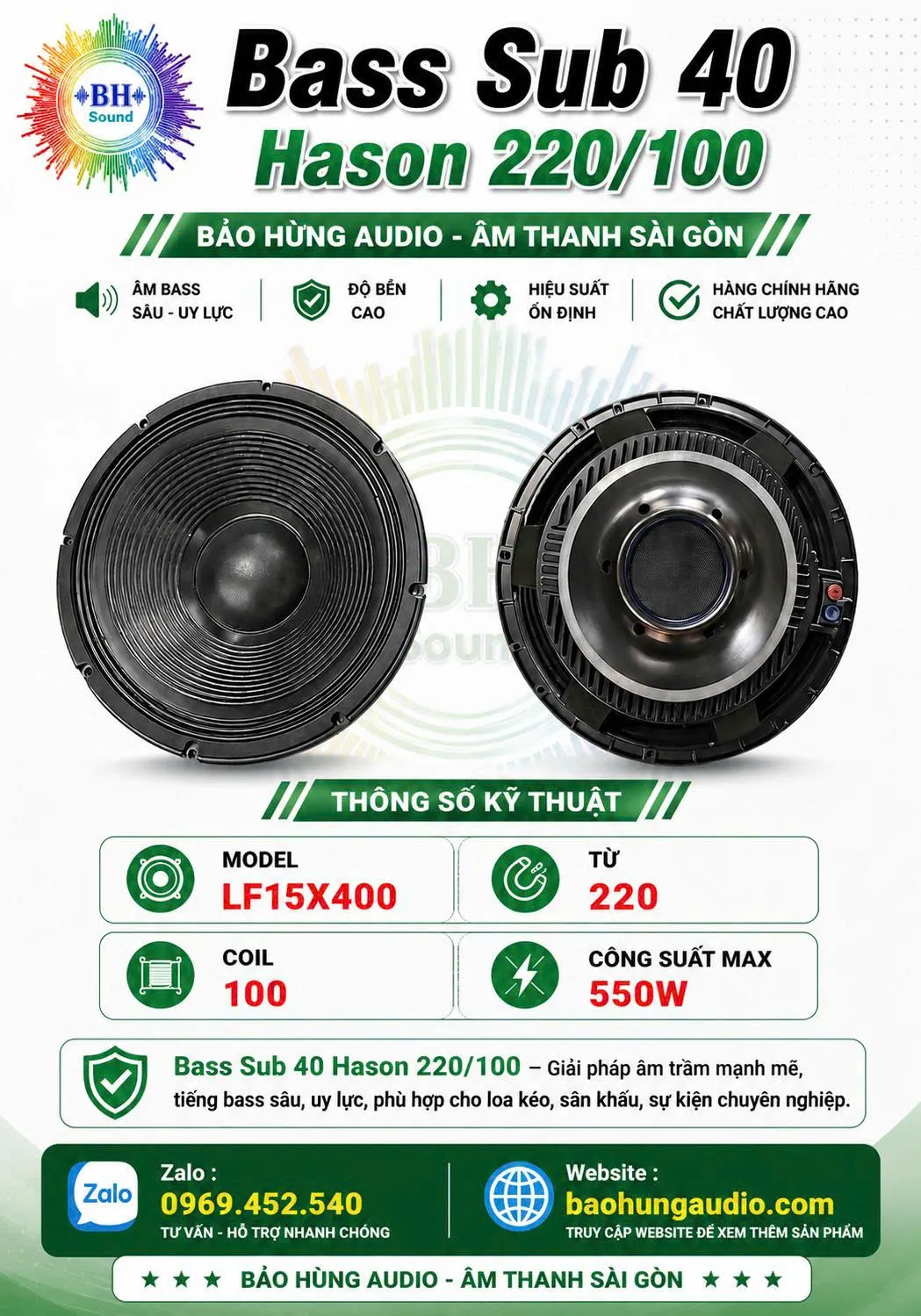Củ Loa Bass Sub LF15X400 220/100 Uy Lực Cho Âm Thanh Chuyên Nghiệp